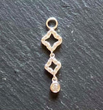 Changeable Silver Swinger Charm with Open CZ Clover Design - Exclusively By TummyToys