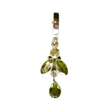 NEW - Sterling Silver Navel Ring with Vivid Peridot Gemstone Drop Charm - By TummyToys