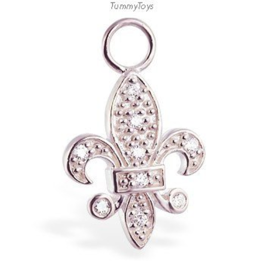 Changeable Fleur-De-Lis Belly Ring Swinger Charm - TummyToys