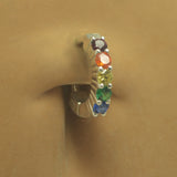 Combo Set - SAVE 15% with this 4 Piece  Rainbow & Tangerine CZ Sterling Silver Navel Ring / Belly Ring Collection - Exclusively by TummyToys