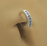 Combo Set - SAVE 15% with this 4 Piece Sapphire Blue CZ Sterling Silver Navel Ring / Belly Ring Collection - Exclusively by TummyToys